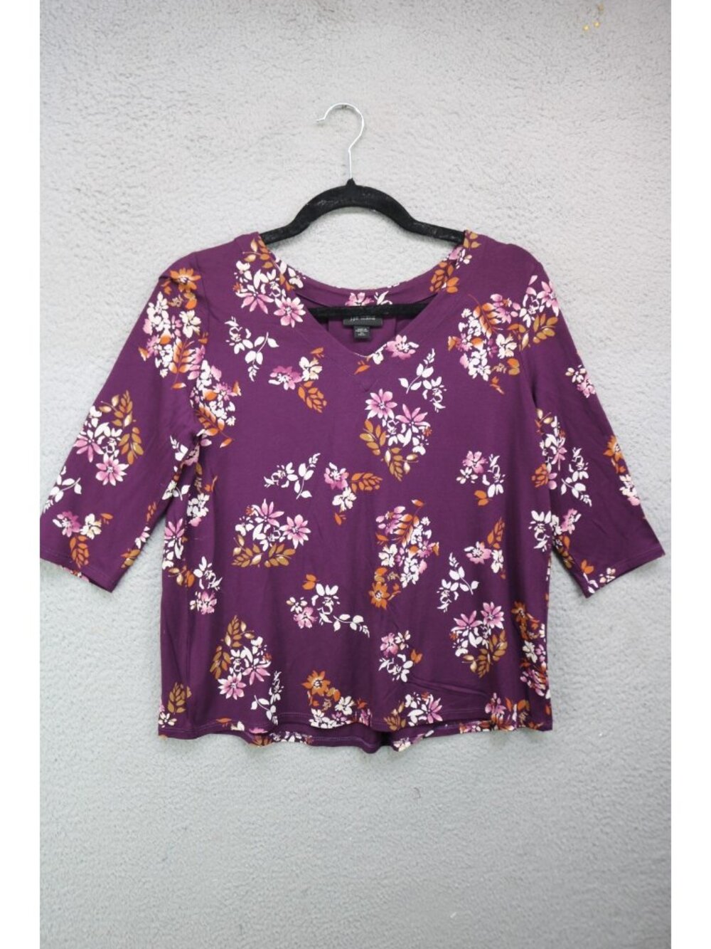 J.Jill Wearever 3/4 Sleeve Top-Size PXS-Dark Florals-Whimsigoth